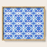 Greek Blue and White Pattern Spanish Tiles Amalfi Coast Pattern Serving Tray Gallery Image 1