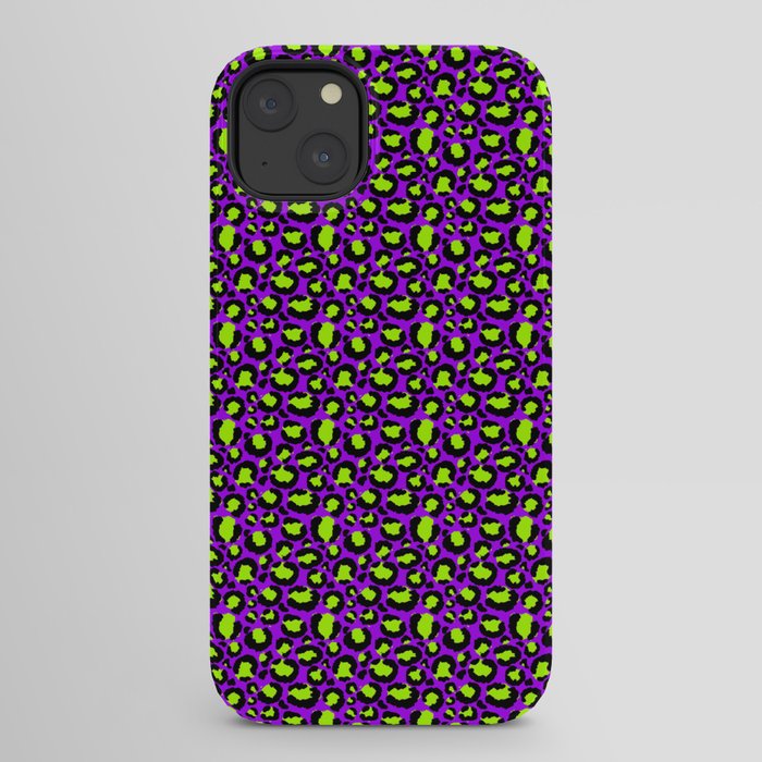 Neon Purple Green Leopard Pattern iPhone Case Gallery Image 30