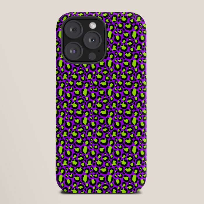 Neon Purple Green Leopard Pattern iPhone Case Gallery Image 20
