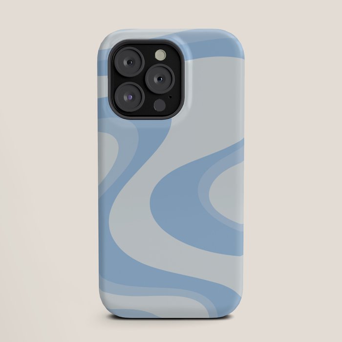 Retro Swirls Powder Blue Abstract Pattern iPhone Case Gallery Image 19