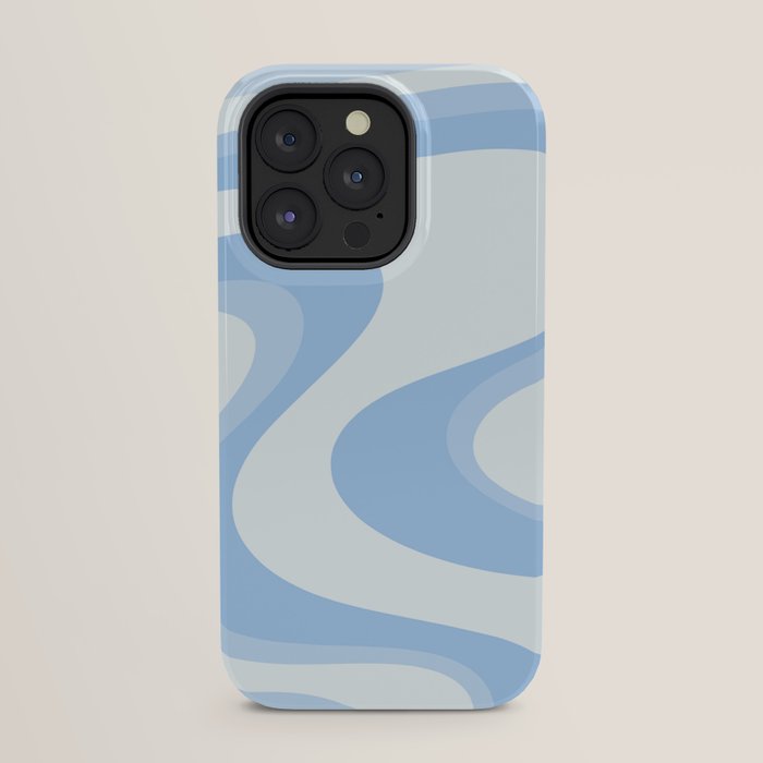 Retro Swirls Powder Blue Abstract Pattern iPhone Case Gallery Image 31