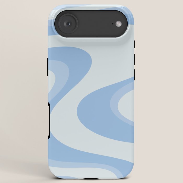 Retro Swirls Powder Blue Abstract Pattern iPhone Case Gallery Image 6