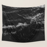 Dark Ocean in Black and. White Wall Tapestry Gallery Image 1
