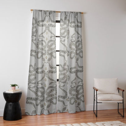 celestial snakes silver Window Curtain Gallery Image 10