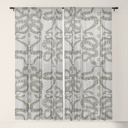 celestial snakes silver Window Curtain Gallery Image 17