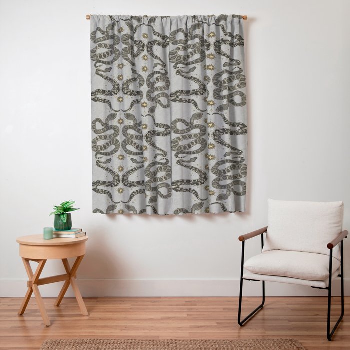 celestial snakes silver Window Curtain Gallery Image 3