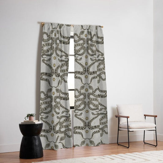 celestial snakes silver Window Curtain Gallery Image 2