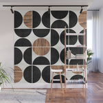 Mid-Century Modern Pattern No.1 - Concrete and Wood Wall Mural Gallery Image 1
