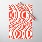 Wavy Stripes I - Red & White Candy Cane Wrapping Paper Gallery Image 1