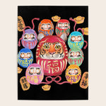 Japanese Tiger Daruma with small Darumas Poster Gallery Image 1