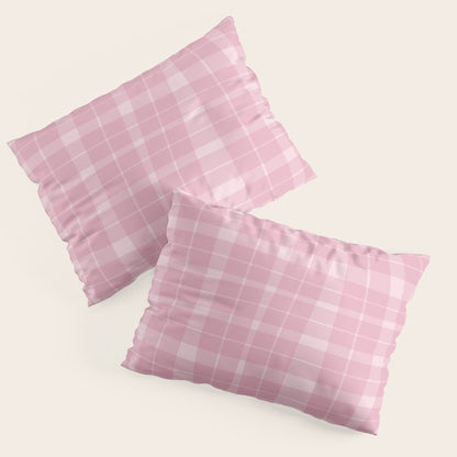Wavy Plaid Pink Pillow Sham Gallery Image 3