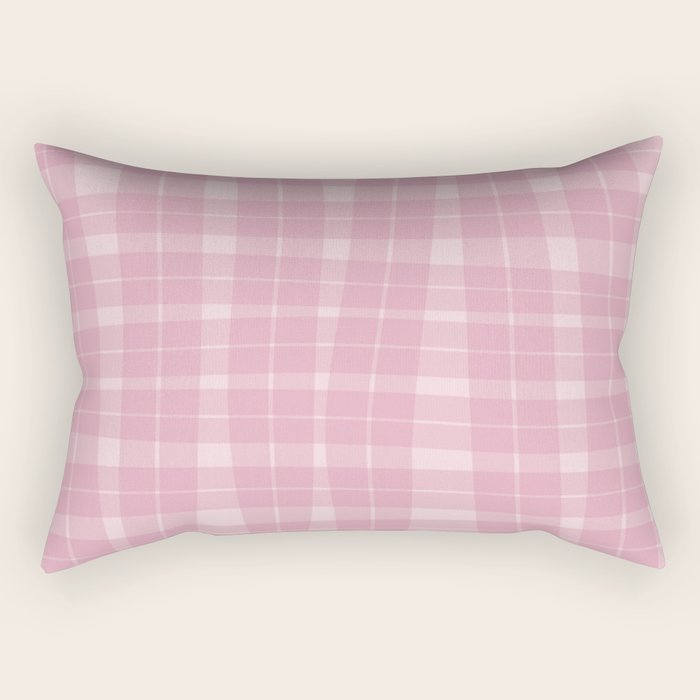 Wavy Plaid Pink Rectangular Pillow Gallery Image 2
