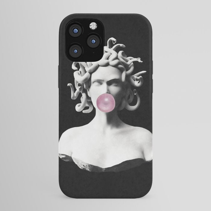 Medusa blowing pink bubblegum bubble iPhone Case Gallery Image 43