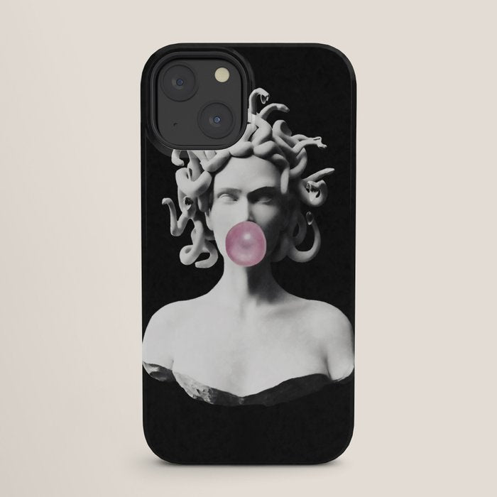 Medusa blowing pink bubblegum bubble iPhone Case Gallery Image 25