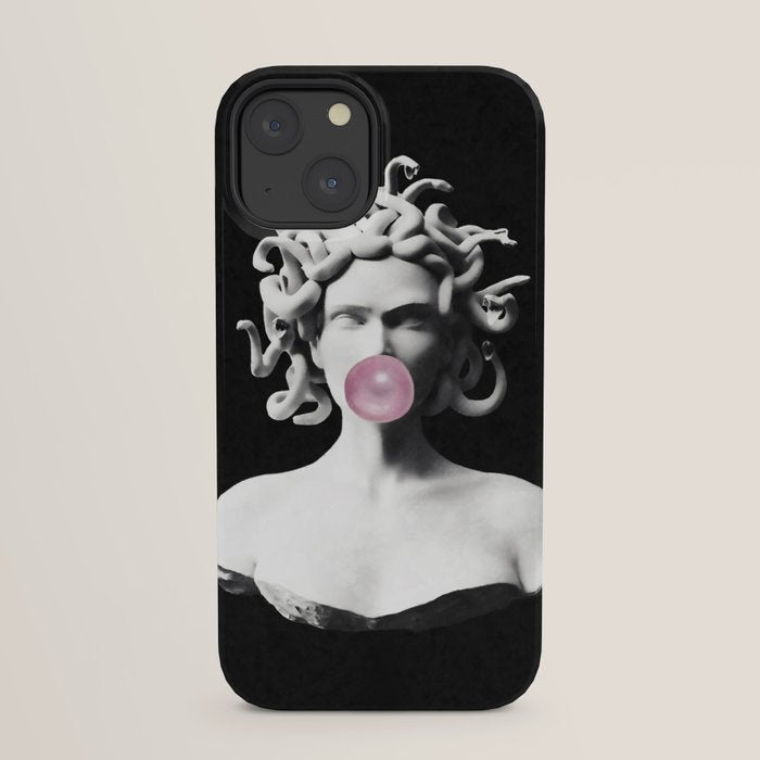 Medusa blowing pink bubblegum bubble iPhone Case Gallery Image 29