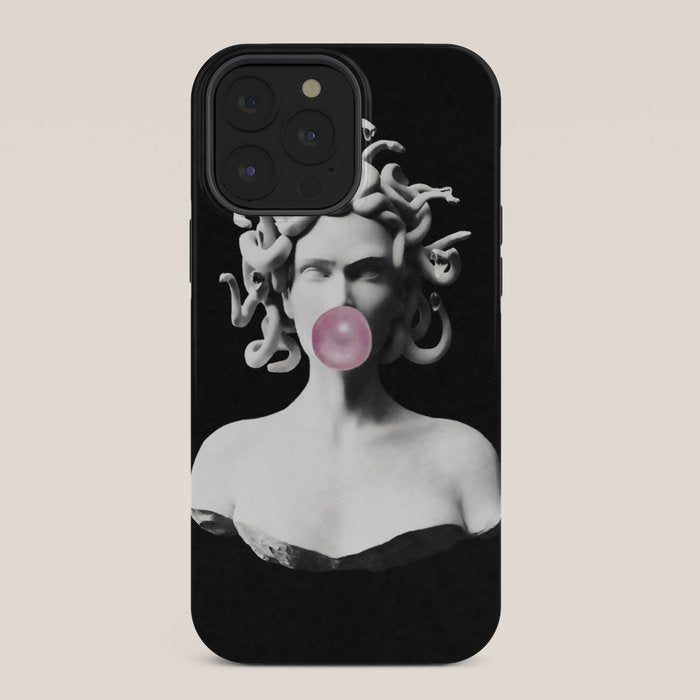 Medusa blowing pink bubblegum bubble iPhone Case Gallery Image 36