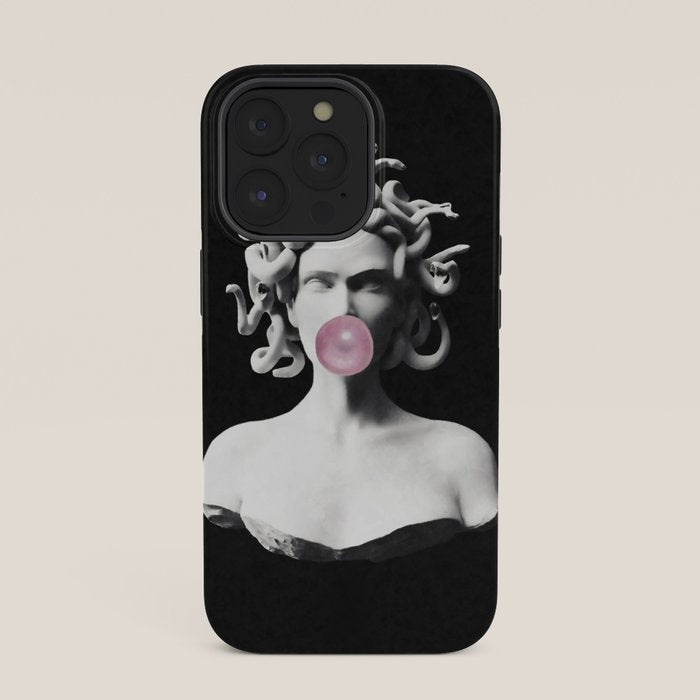 Medusa blowing pink bubblegum bubble iPhone Case Gallery Image 35