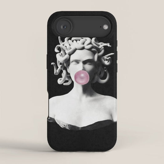 Medusa blowing pink bubblegum bubble iPhone Case Gallery Image 2