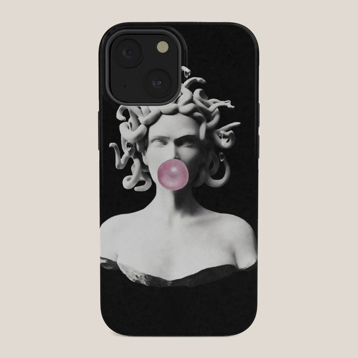Medusa blowing pink bubblegum bubble iPhone Case Gallery Image 34