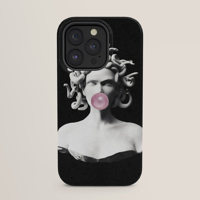 Medusa blowing pink bubblegum bubble iPhone Case Gallery Image 31
