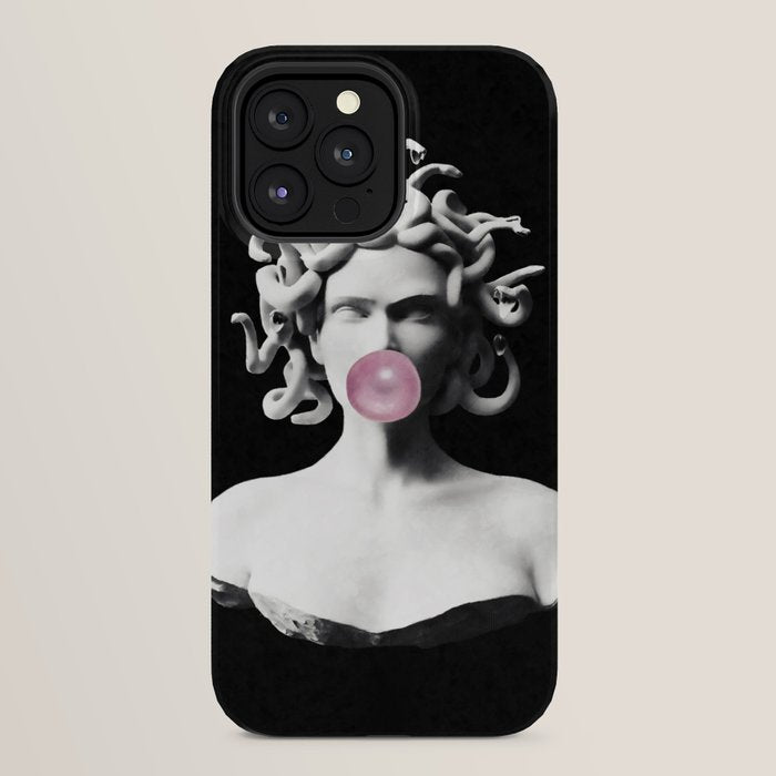 Medusa blowing pink bubblegum bubble iPhone Case Gallery Image 32