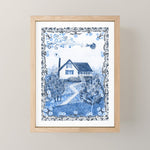 The Old Country Farm in Navy Blue - Farm House Decor Mini Art Print Gallery Image 1