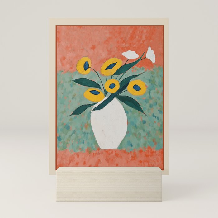 Bold Sunflower Still Life Mini Art Print Gallery Image 5