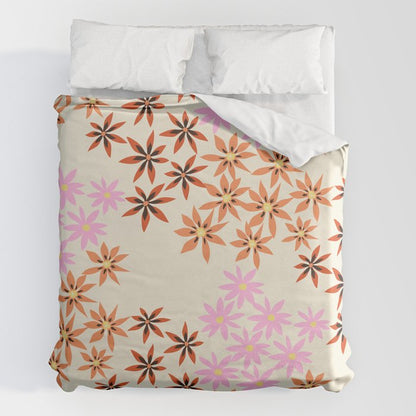 Colorful flowers. Abstract botanical art. Flower market. Tokyo exhibition print Duvet Cover Gallery Image 2