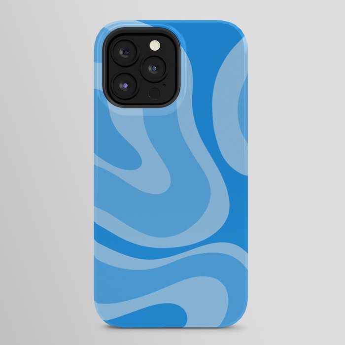 Modern Retro Liquid Swirl Abstract Pattern in Light Blue and Sky Blue iPhone Case Gallery Image 32