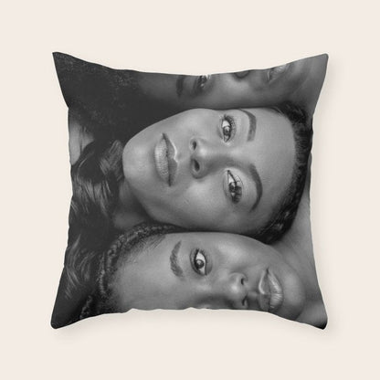 African American Women in black and white Throw Pillow Gallery Image 3