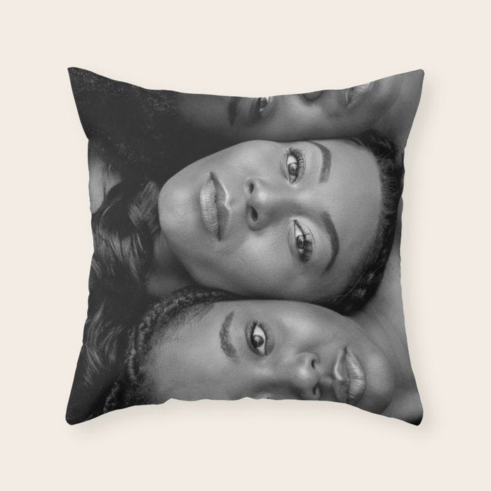 African American Women in black and white Throw Pillow Gallery Image 5
