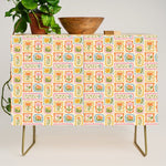 Vintage colorful flower art frame pattern Credenza Gallery Image 1