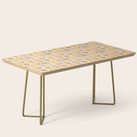 Vintage colorful flower art frame pattern Coffee Table Gallery Image 2