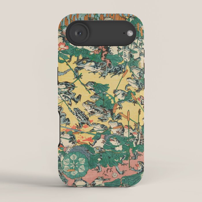 Fashionable Battle of Frogs by Kawanabe Kyosai, 1864 iPhone Case Gallery Image 2