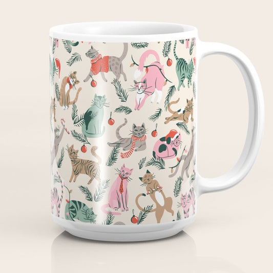 Silly Christmas Cats Coffee Mug Gallery Image 2