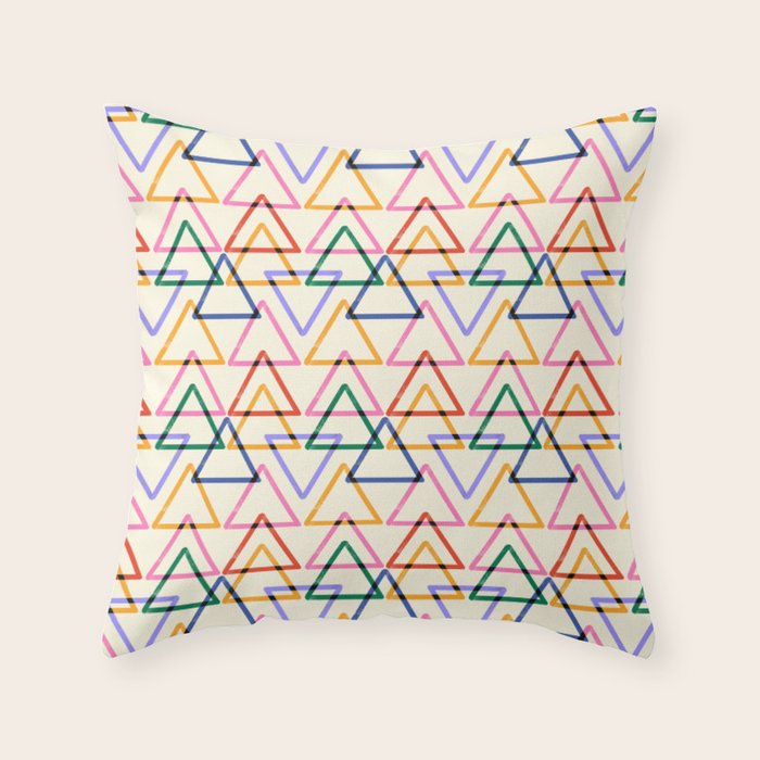 Colorful Triangle Stamp Pattern Throw Pillow Gallery Image 6