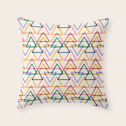 Colorful Triangle Stamp Pattern Throw Pillow Gallery Image 3