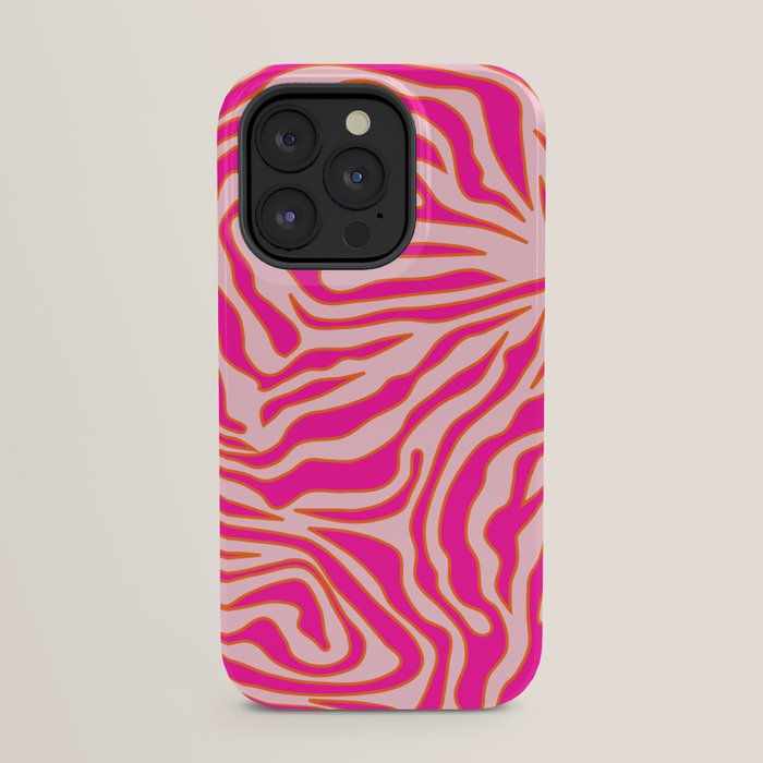 Zebra Print Pink And Orange Zebra Stripes Wild Animal Print Preppy Decor Modern Zebra Pattern iPhone Case Gallery Image 31