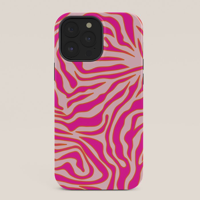 Zebra Print Pink And Orange Zebra Stripes Wild Animal Print Preppy Decor Modern Zebra Pattern iPhone Case Gallery Image 36