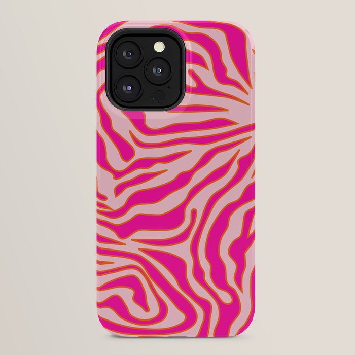 Zebra Print Pink And Orange Zebra Stripes Wild Animal Print Preppy Decor Modern Zebra Pattern iPhone Case Gallery Image 24
