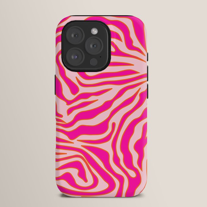 Zebra Print Pink And Orange Zebra Stripes Wild Animal Print Preppy Decor Modern Zebra Pattern iPhone Case Gallery Image 15