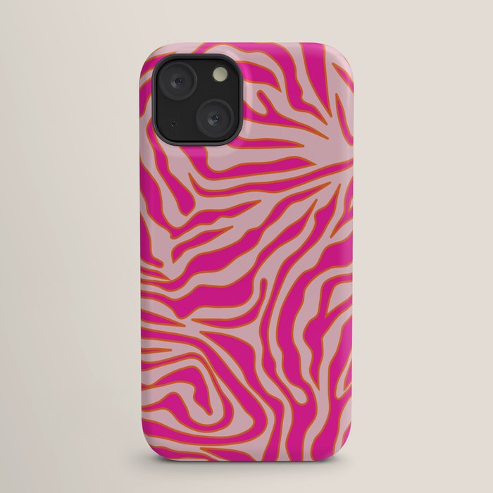 Zebra Print Pink And Orange Zebra Stripes Wild Animal Print Preppy Decor Modern Zebra Pattern iPhone Case Gallery Image 17
