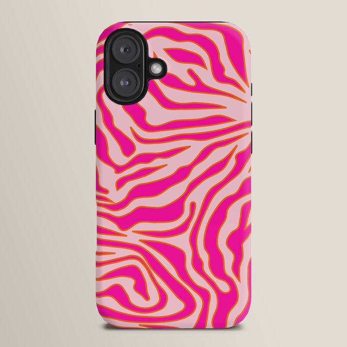 Zebra Print Pink And Orange Zebra Stripes Wild Animal Print Preppy Decor Modern Zebra Pattern iPhone Case Gallery Image 14