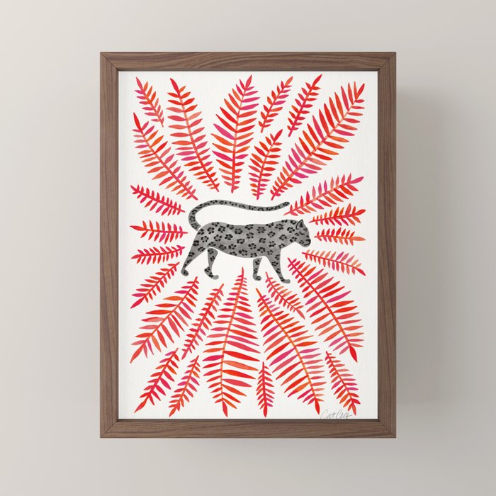 Black Jaguar - Red Leaf Palette Mini Art Print Gallery Image 2