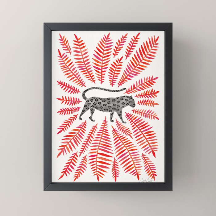 Black Jaguar - Red Leaf Palette Mini Art Print Gallery Image 3