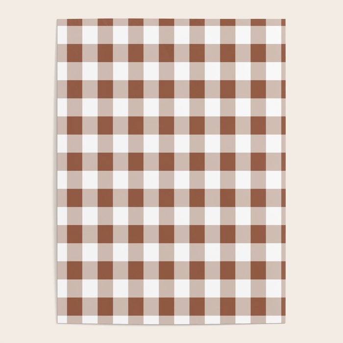 Gingham Large Brown White Poster Gallery Image 4