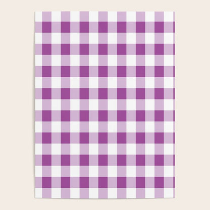 Gingham Large Lavender Amethyst White Poster Gallery Image 4