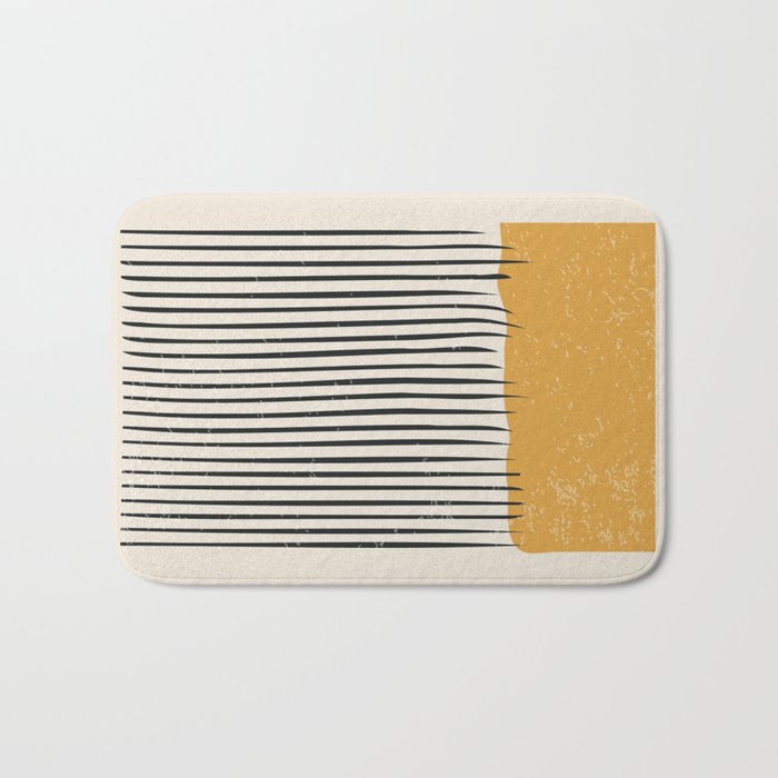 Mid Century Modern Minimalist Rothko Inspired Color Field With Lines Geometric Style Bath Mat Gallery Image 1