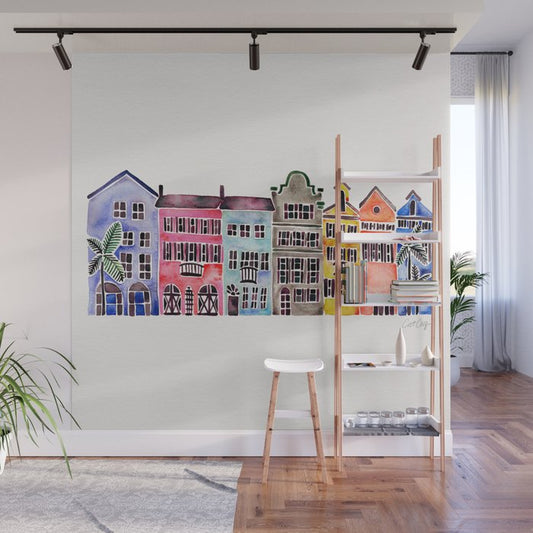 Rainbow Row - Charleston Wall Mural Gallery Image 1