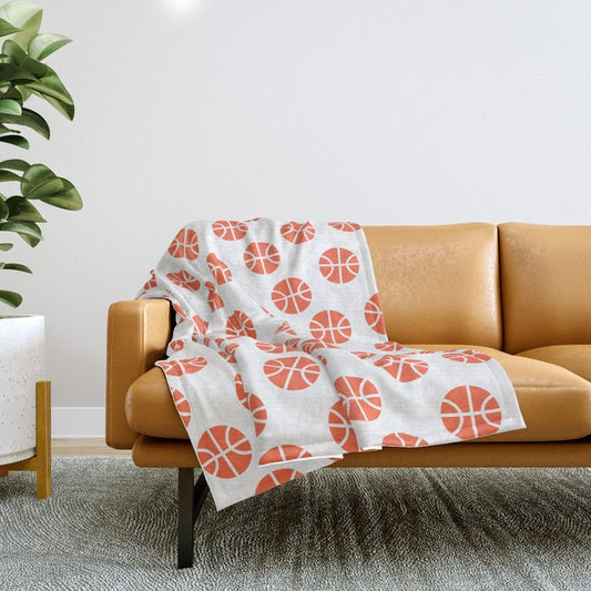 Basketball Pattern Throw Blanket Gallery Image 1